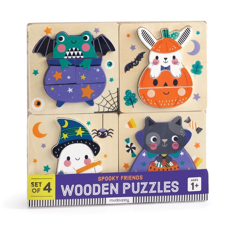 Produktbild: Halloween Set of 4 Wood Puzzles