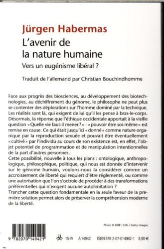 Produktbild: L'avenir de la nature humaine: vers un eug&eacute;nisme lib&eacute;ral ?