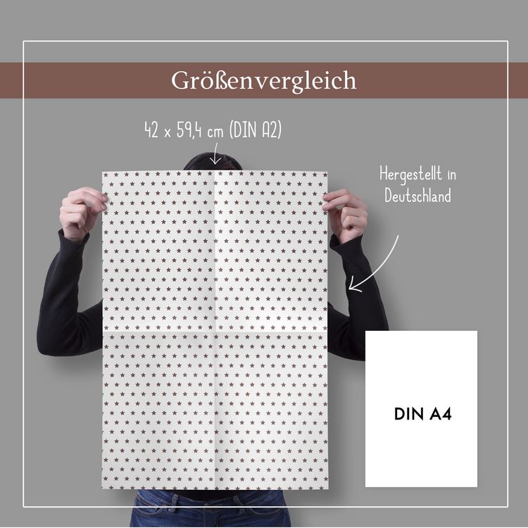 Produktbild: Geschenkpapier-Set Sterne (rot-braun, wei&szlig;)