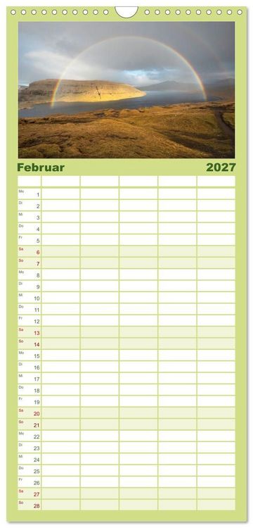 Produktbild: Familienplaner 2027 - F&Auml;R&Ouml;ER INSELN - Herbstlichter mit 5 Spalten (Wandkalender, 21 x 45 cm) CALVENDO