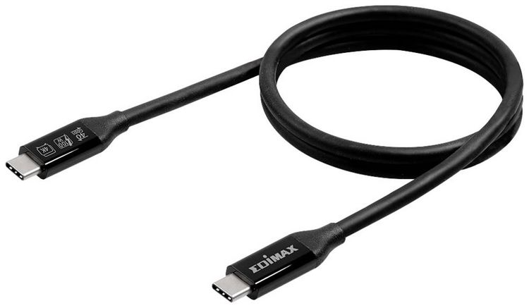 Produktbild: EDIMAX USB-Kabel USB4&reg;, Thunderbolt&trade; 3 USB-C&reg; Stecker 1.00 m Schwarz UC4-010TB V2