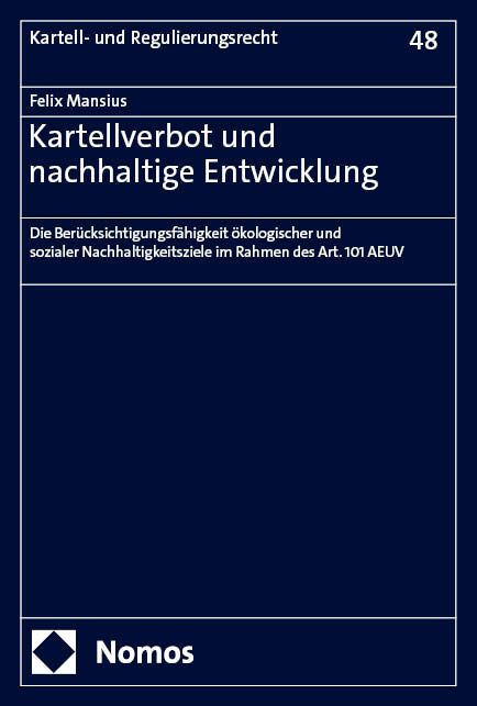 Produktbild: Kartellverbot und nachhaltige Entwicklung