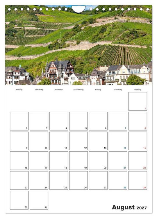 Produktbild: Rheingau Terminplaner (Wandkalender 2027 DIN A4 hoch), CALVENDO Monatskalender