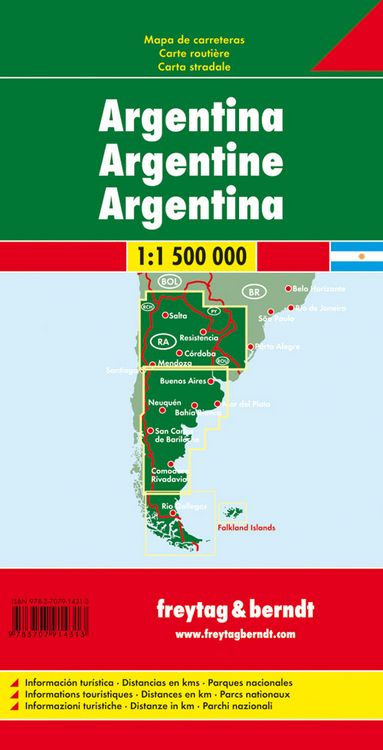 Produktbild: freytag & berndt Stra&szlig;enkarte Argentinien 1:1,5 Mio.