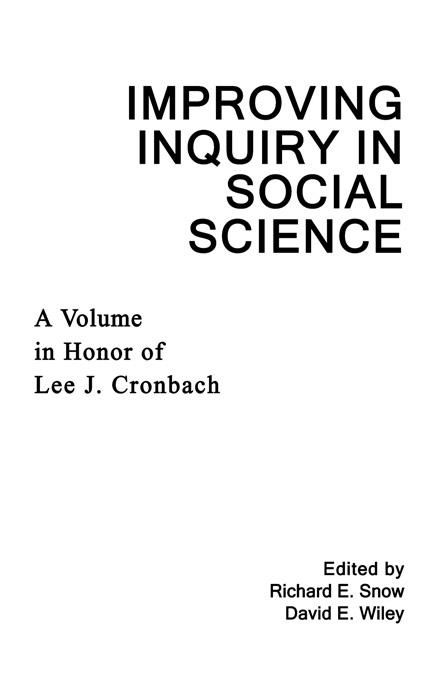 Produktbild: Improving Inquiry in Social Science