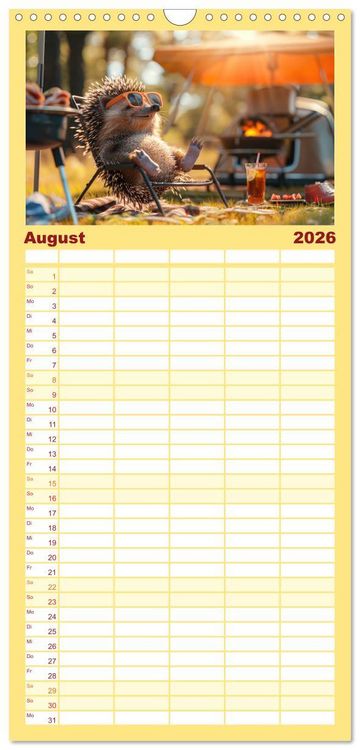 Produktbild: Familienplaner 2026 - Der tierisch lustige Camping-Kalender mit 5 Spalten (Wandkalender, 21 x 45 cm) CALVENDO