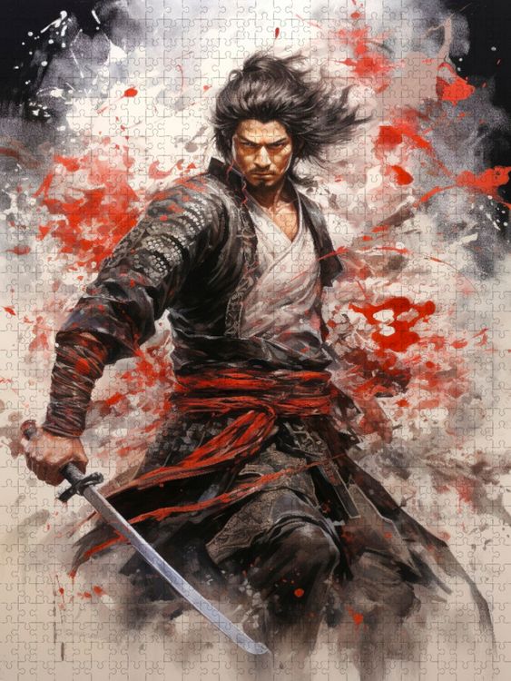 Produktbild: CALVENDO Puzzle Der willensstarke Samurai | 1000 Teile Lege-Gr&ouml;&szlig;e 64x48cm Foto-Puzzle f&uuml;r gl&uuml;ckliche Stunden