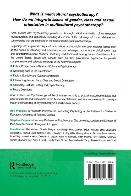 Produktbild: Race, Culture and Psychotherapy