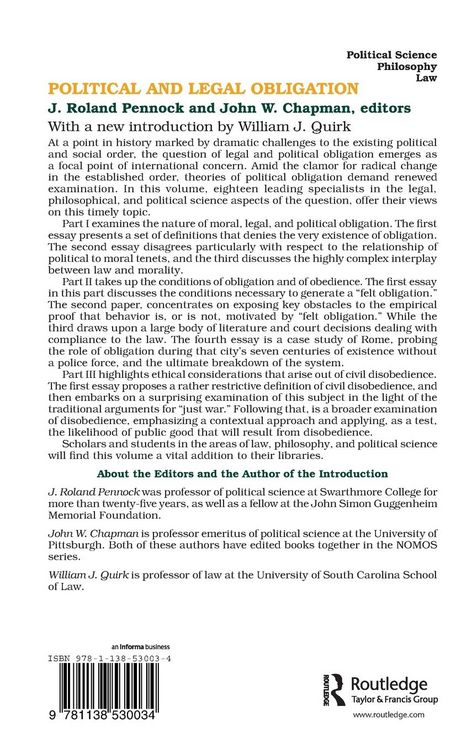 Produktbild: Political and Legal Obligation