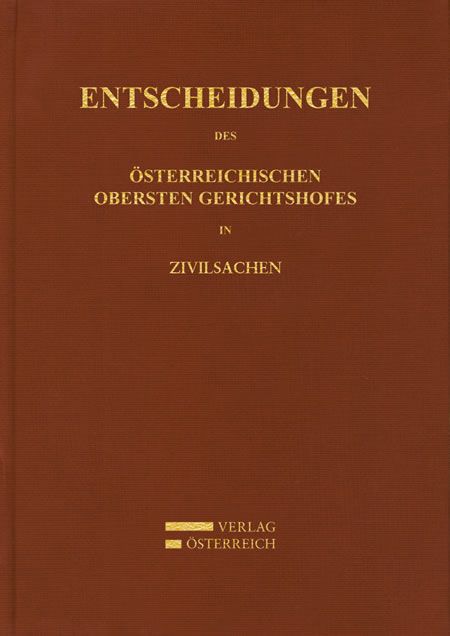 Produktbild: Entscheidungen des Obersten Gerichtshofes in Zivilsachen