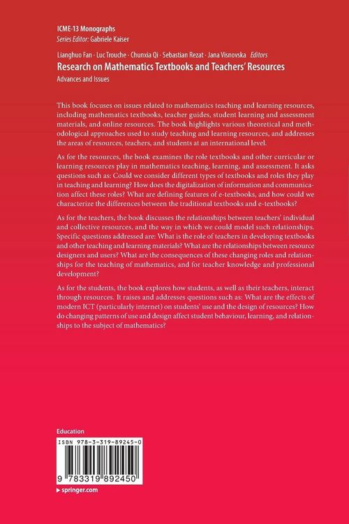 Produktbild: Research on Mathematics Textbooks and Teachers&rsquo; Resources