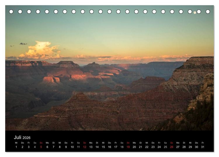 Produktbild: Faszination Grand Canyon / CH-Version (Tischkalender 2026 DIN A5 quer), CALVENDO Monatskalender