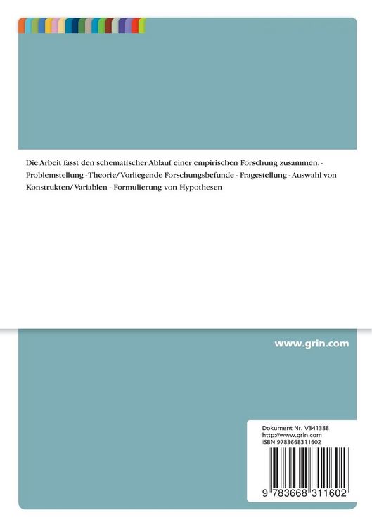 Produktbild: Schematischer Ablauf einer empirischen Forschung