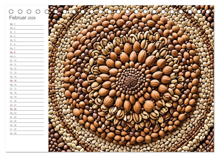 Produktbild: Natural Mandalas - Kraftvolle KI Mandalas aus Naturmaterialien (Tischkalender 2026 DIN A5 quer), CALVENDO Monatskalender