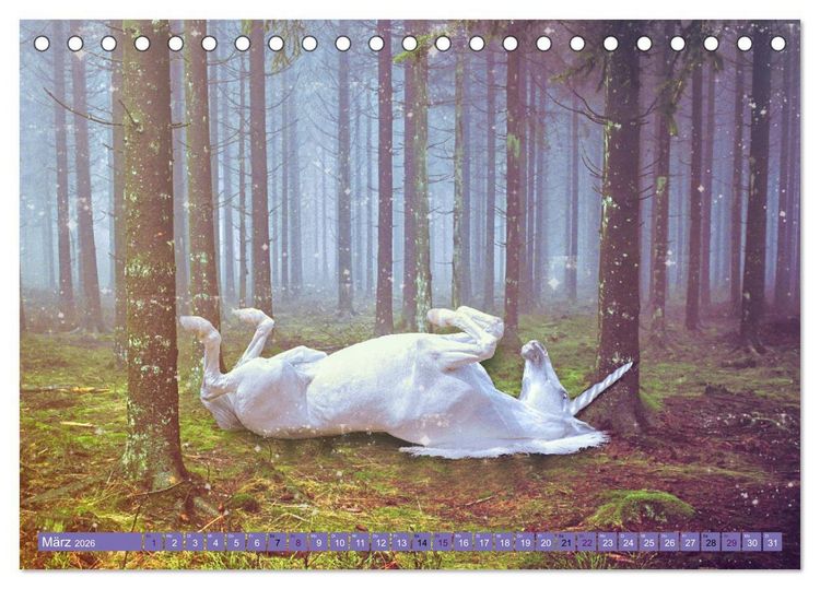 Produktbild: Einhorn Welt - vertr&auml;umte Einhornbilder (Tischkalender 2026 DIN A5 quer), CALVENDO Monatskalender