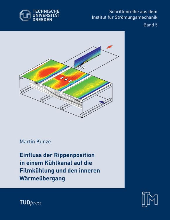 Produktbild: Einfluss der Rippenposition in einem K&uuml;hlkanal auf die Filmk&uuml;hlung und den inneren W&auml;rme&uuml;bergang
