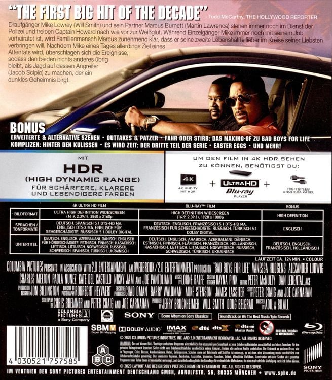 Produktbild: Bad Boys for Life (4K Ultra HD) (+ Blu-ray 2D)
