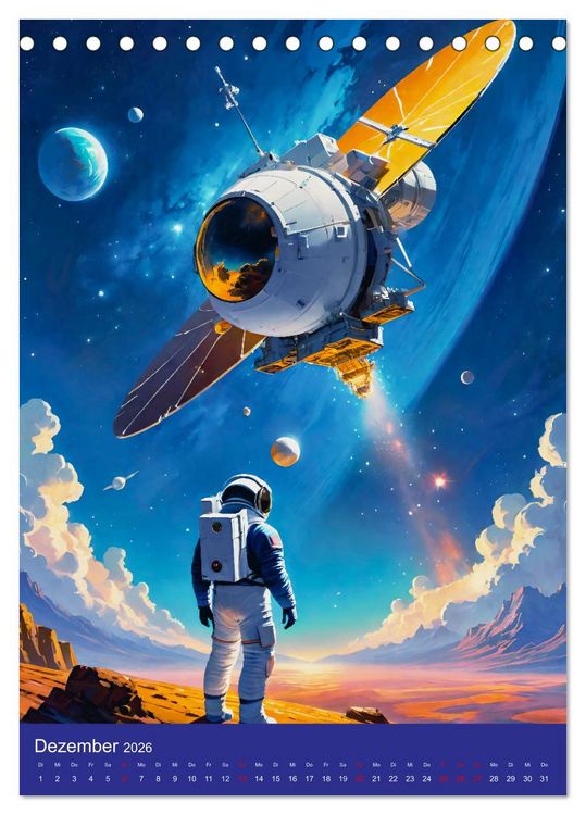 Produktbild: Astronauten. Auf Entdeckungsreise in fremde Galaxien (Tischkalender 2026 DIN A5 hoch), CALVENDO Monatskalender