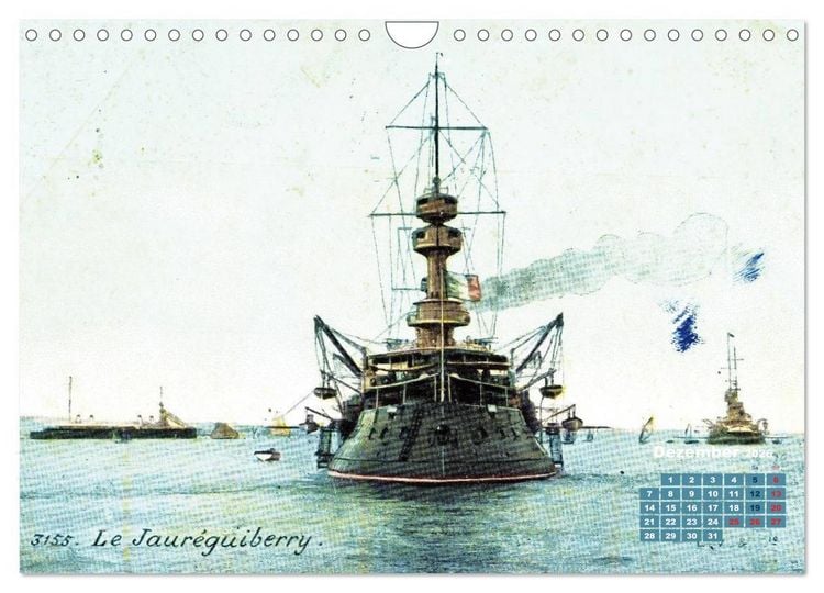 Produktbild: Fregatten, Kreuzer, Panzerschiffe &ndash; historische Karten von Kriegsschiffen (Wandkalender 2026 DIN A4 quer), CALVENDO Monatskalender