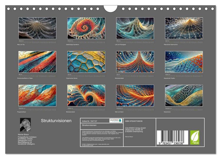 Produktbild: Strukturvisionen (Wandkalender 2026 DIN A4 quer), CALVENDO Monatskalender