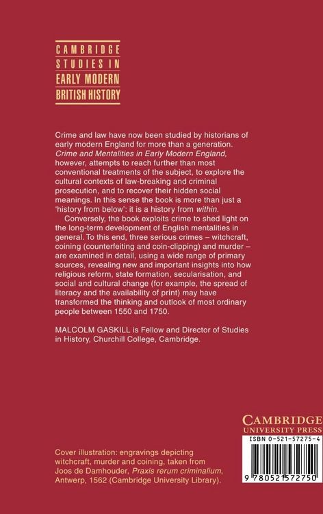 Produktbild: Crime and Mentalities in Early Modern England