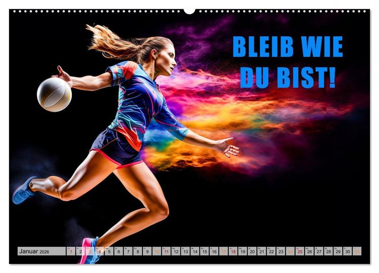 Produktbild: Volleyball und Motivation (hochwertiger Premium Wandkalender 2026 DIN A2 quer), Kunstdruck in Hochglanz