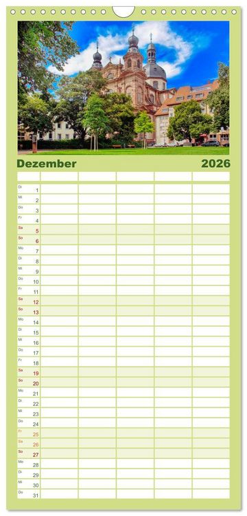 Produktbild: Familienplaner 2026 - Mannheim - Die Stadt im Quadrat mit 5 Spalten (Wandkalender, 21 x 45 cm) CALVENDO