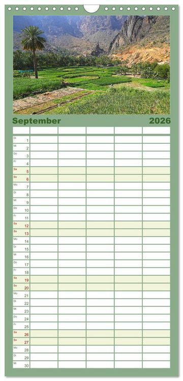 Produktbild: Familienplaner 2026 - Unterwegs im Weihrauchland Oman mit 5 Spalten (Wandkalender, 21 x 45 cm) CALVENDO