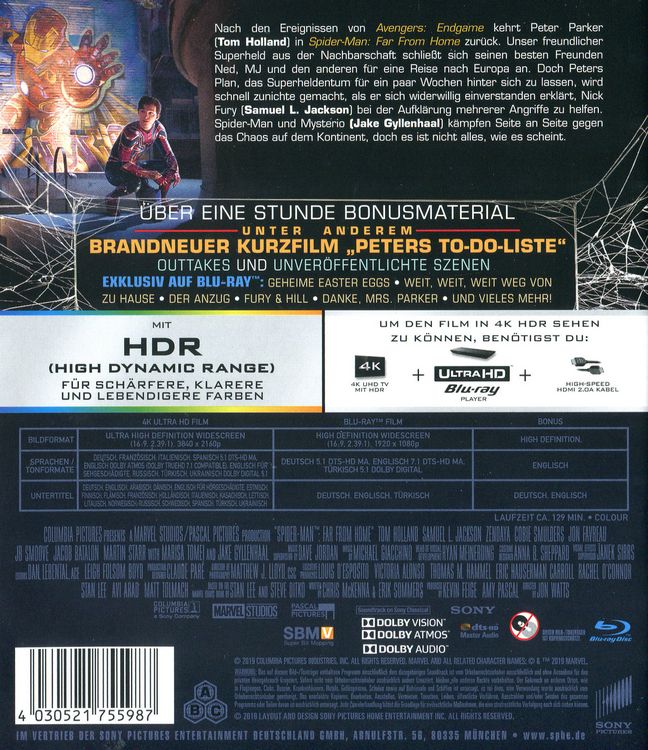 Produktbild: Spider-Man: Far from Home (4K Ultra HD) ) (+ Blu-ray 2D)