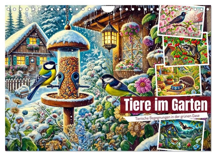Produktbild: Tiere im Garten - Tierische Begegnungen in der gr&uuml;nen Oase (Wandkalender 2026 DIN A4 quer), CALVENDO Monatskalender