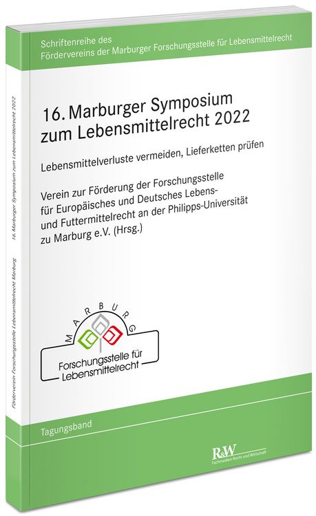Produktbild: 16. Marburger Symposium zum Lebensmittelrecht 2022