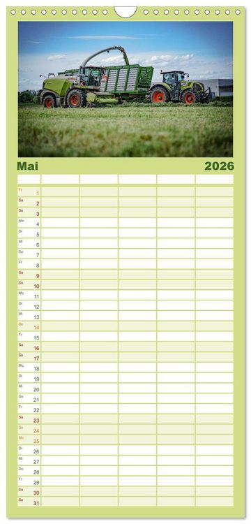 Produktbild: Familienplaner 2026 - Moderne Landtechnik mit 5 Spalten (Wandkalender, 21 x 45 cm) CALVENDO