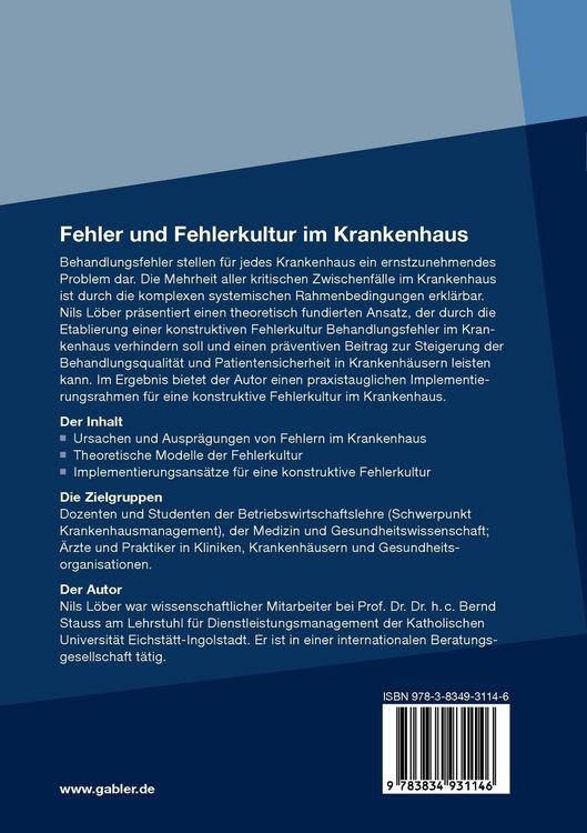 Produktbild: Fehler und Fehlerkultur im Krankenhaus