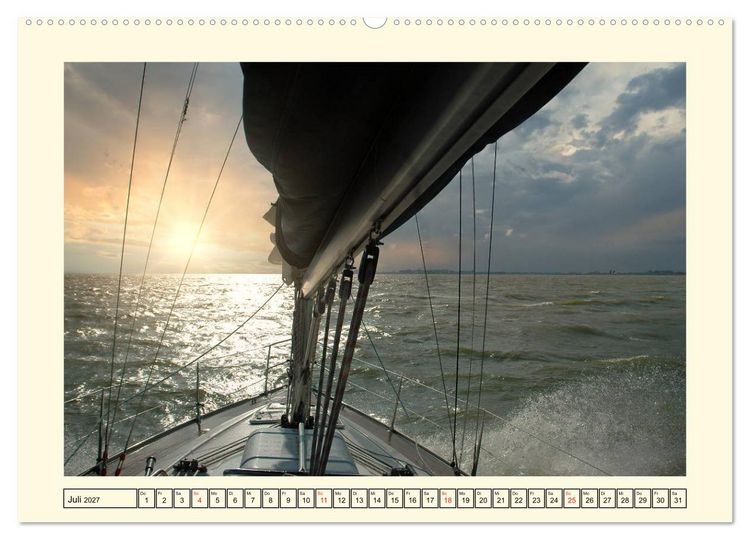 Produktbild: Segeln im Sonnenuntergang (Wandkalender 2027 DIN A2 quer), CALVENDO Monatskalender