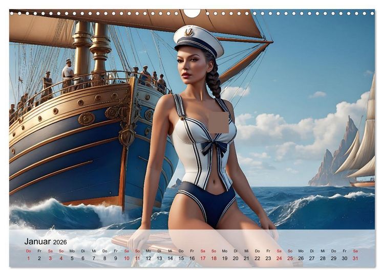 Produktbild: Maritime Leidenschaft - Sonne, Meer und hei&szlig;e Flirts (Wandkalender 2026 DIN A3 quer), CALVENDO Monatskalender