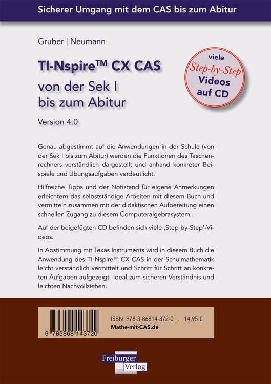 Produktbild: TI-Nspire CX CAS von der Sek I bis zum Abitur Version 4.0 mit CD-ROM