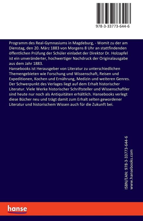 Produktbild: Programm des Real-Gymnasiums in Magdeburg,