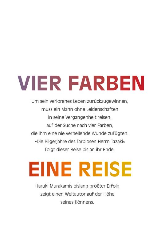 Produktbild: Die Pilgerjahre des farblosen Herrn Tazaki