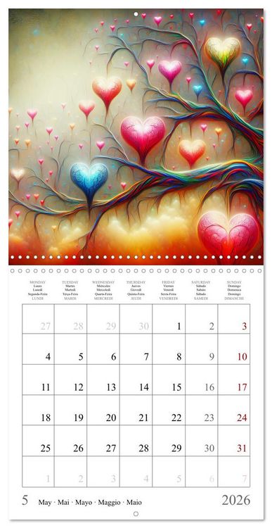 Produktbild: Branches du c&oelig;ur (Calendrier mural carr&eacute; 2026 30x30 cm) Calendrier double avec une page pour vos prises de notes