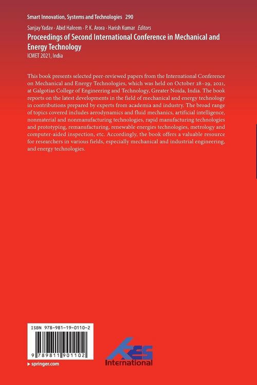 Produktbild: Proceedings of Second International Conference in Mechanical and Energy Technology
