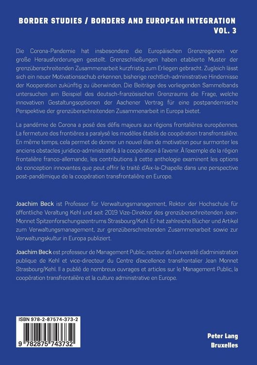 Produktbild: Grenz&uuml;berschreitende Zusammenarbeit nach der Pandemie La coop&eacute;ration transfrontali&egrave;re apr&egrave;s la pand&eacute;mie