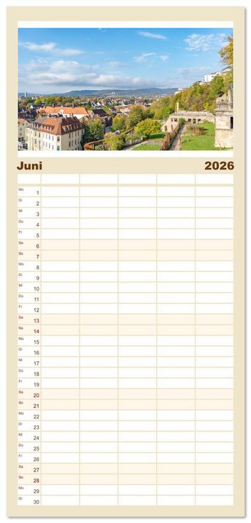 Produktbild: Familienplaner 2026 - Kassel - wundersch&ouml;ne Stadt in Nordhessen mit 5 Spalten (Wandkalender, 21 x 45 cm) CALVENDO