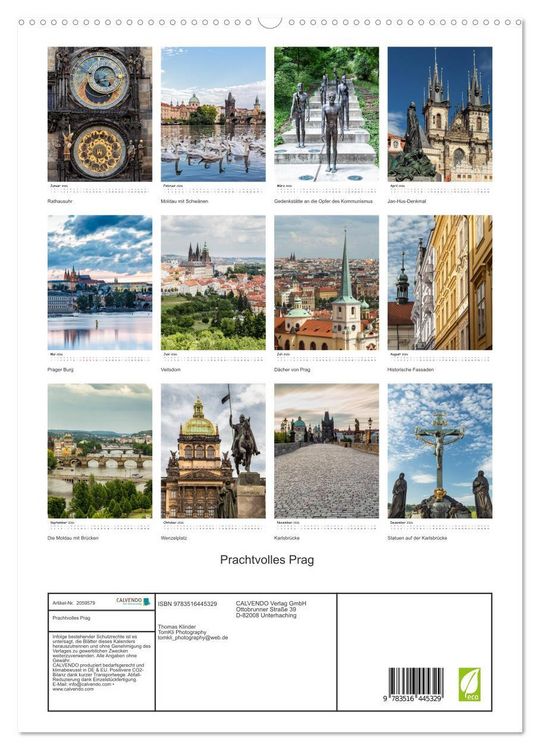 Produktbild: Prachtvolles Prag (hochwertiger Premium Wandkalender 2026 DIN A2 hoch), Kunstdruck in Hochglanz