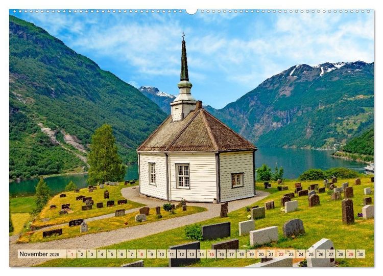 Produktbild: K&ouml;nigsroute Norwegens (hochwertiger Premium Wandkalender 2026 DIN A2 quer), Kunstdruck in Hochglanz