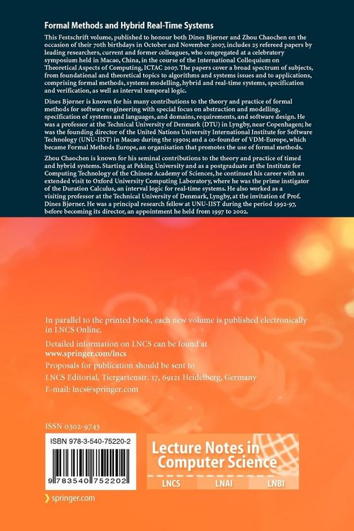 Produktbild: Formal Methods and Hybrid Real-Time Systems