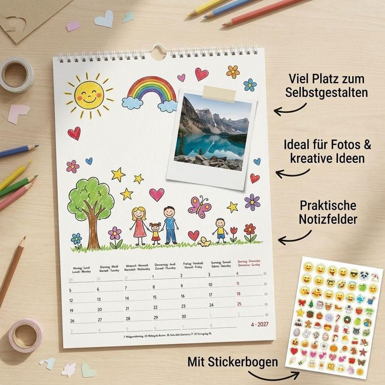 Produktbild: Kreativkalender A4 Notiz 2027