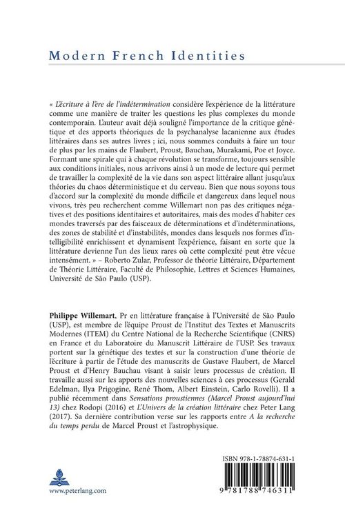 Produktbild: L’écriture à l’ère de l’indétermination