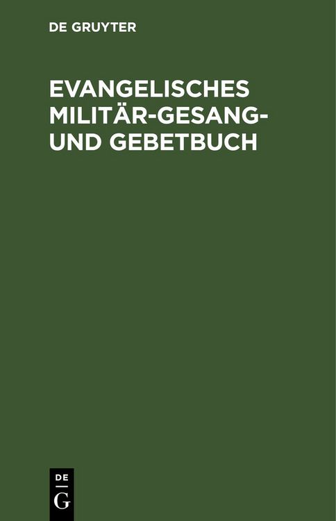 Produktbild: Evangelisches Milit&auml;r-Gesang- und Gebetbuch
