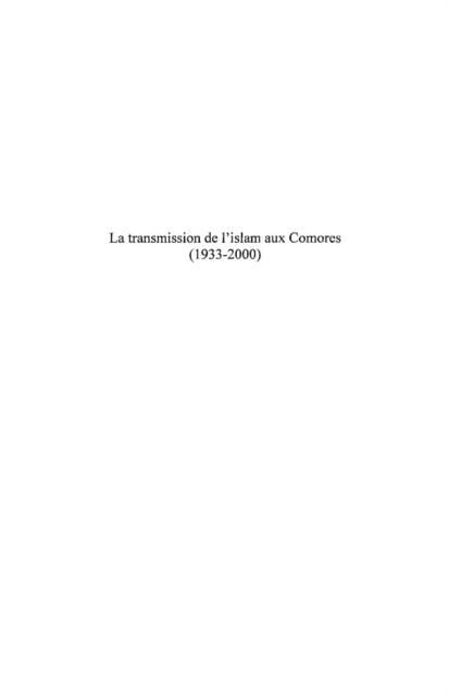 Produktbild: Transmission de l'Islam aux comores