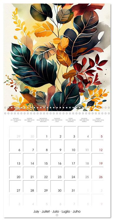 Produktbild: The Art of Leaves (Wall Calendar 2026 12 &times; 12 Inch) CALVENDO 12 Month Wall Calendar